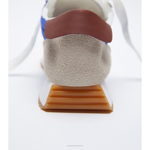 Zara contrasting soft  blue sneakers New - Picture 4 of 7